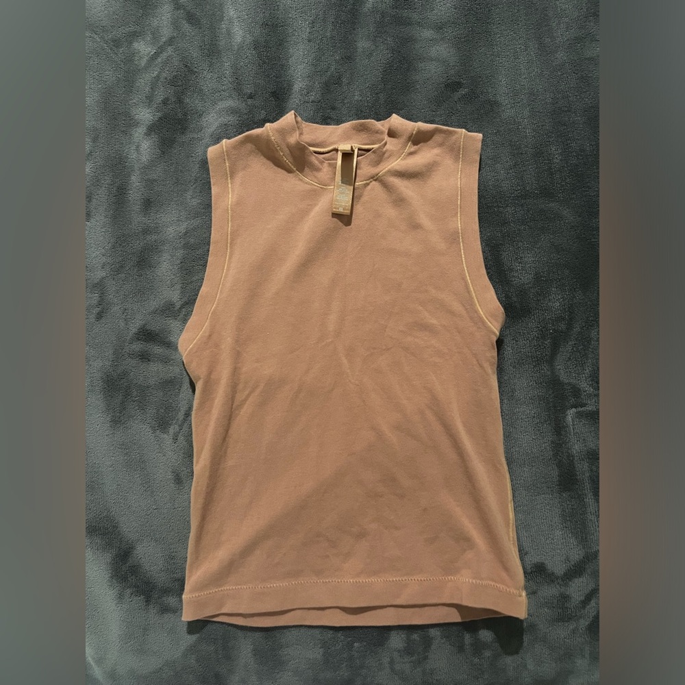 Skims cotton jersey mock neck tank top